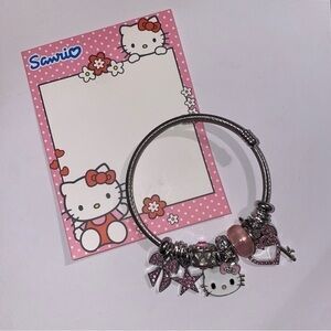 🆕 Hello Kitty Sanrio adjustable silver charm bracelet